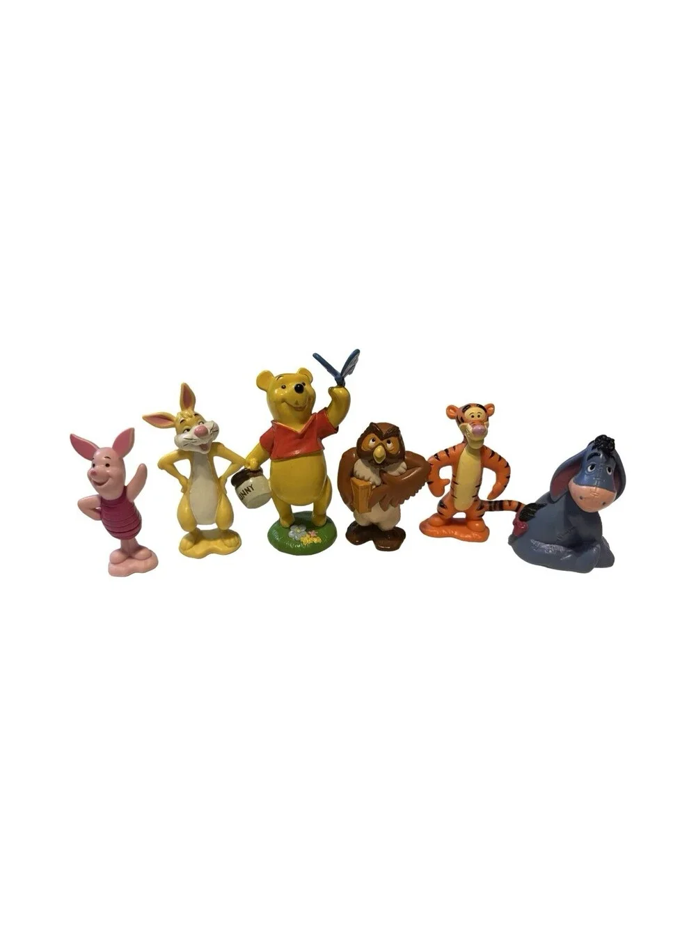 Disney Winnie the Pooh Vintage Mini Figure Set of 6 Party Tomy Used